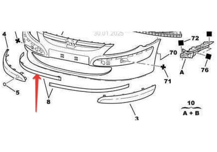 Спойлер переднего бампера BODIPARTS PG30701220BR
