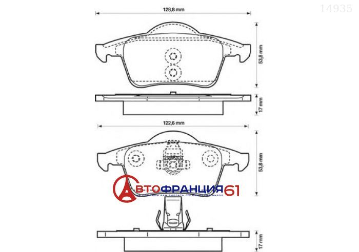 Колодки тормозные задние дисковые VOLVO 30648382 на PEUGEOT